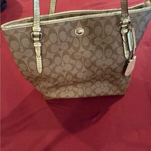Coach Brown Signature Tote Bag